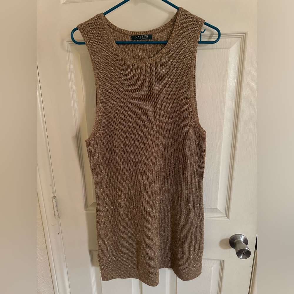 Ralph Lauren gold tank sweater dress Sz?